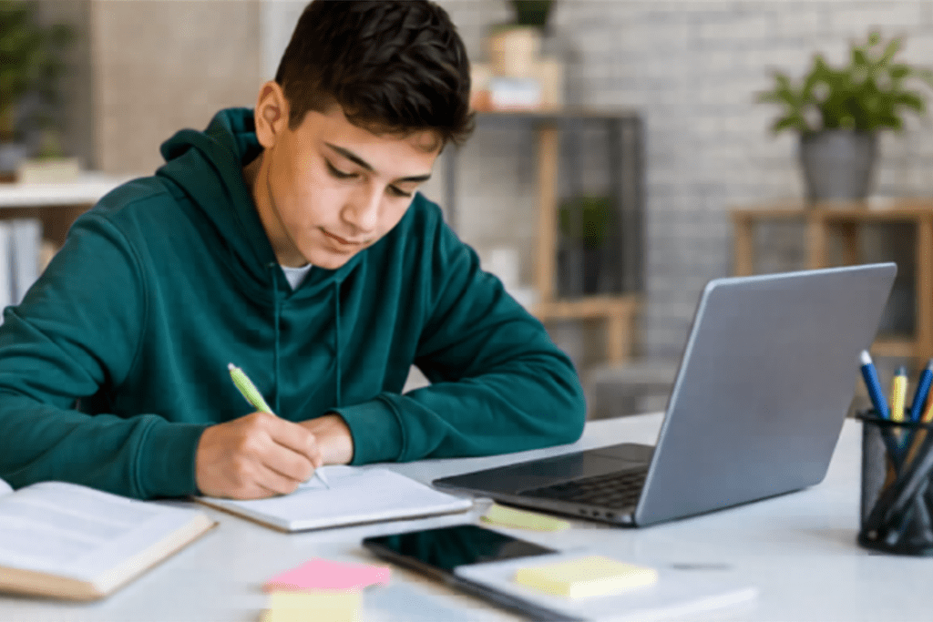 Student studying online GCSE courses with EDEX Online